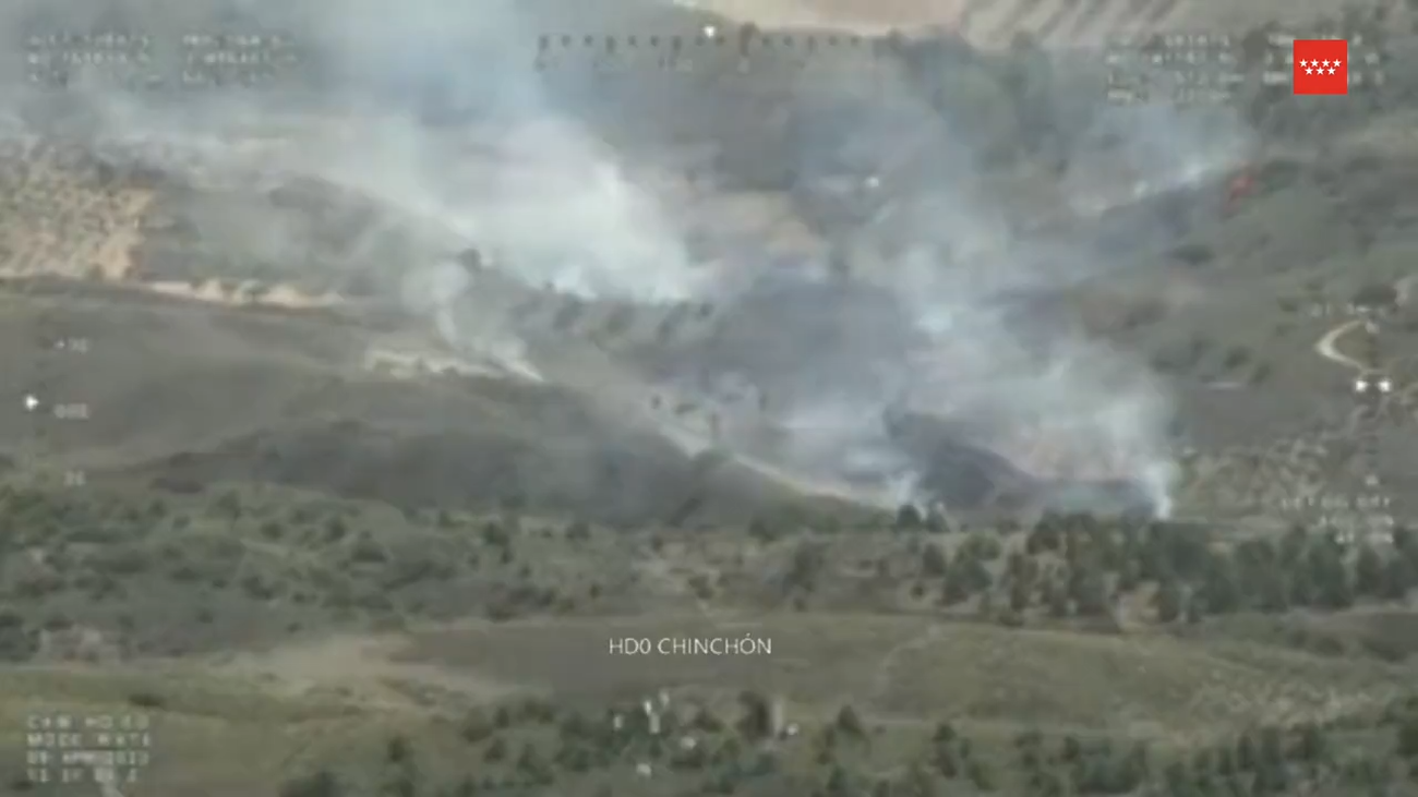 Controlado un incendio forestal en Chinchón en un terreno de difícil acceso