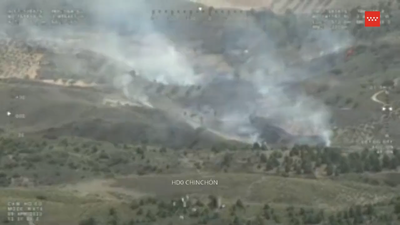 Controlado un incendio forestal en Chinchón en un terreno de difícil acceso