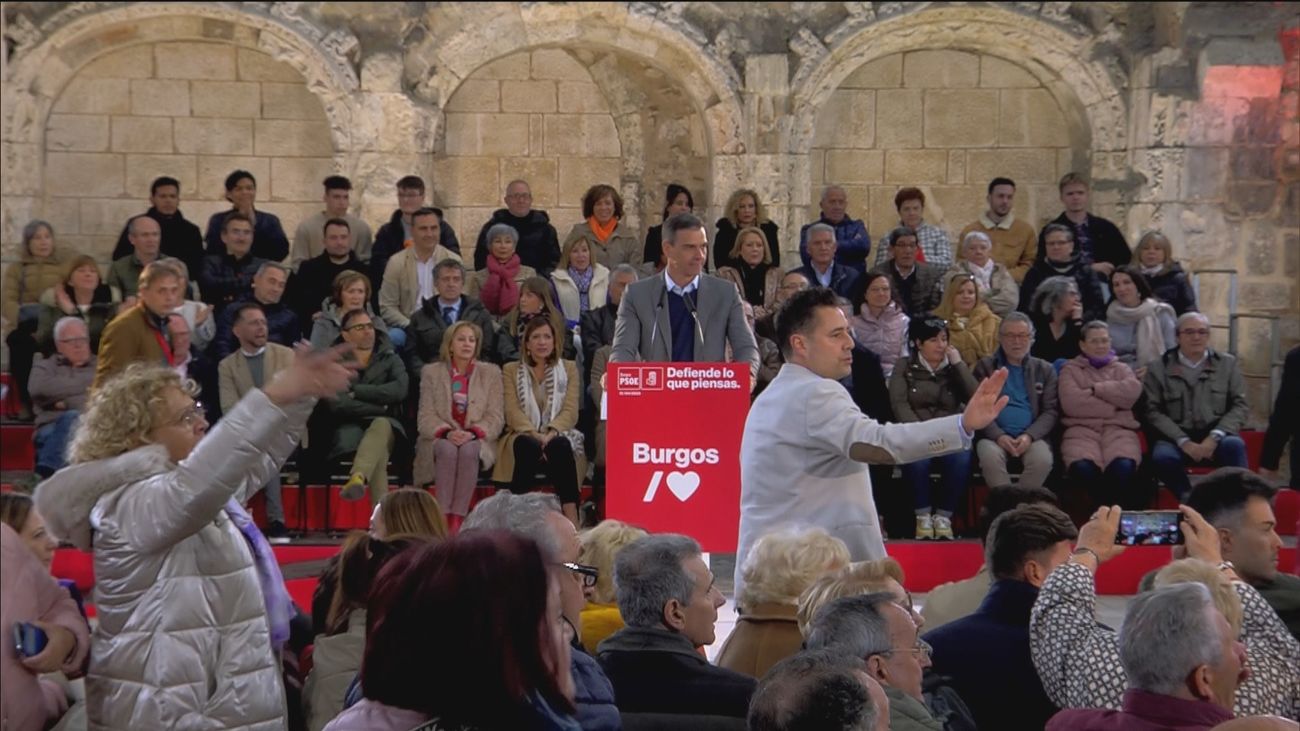 Pedro Sánchez increpado de nuevo en un mitin en Burgos