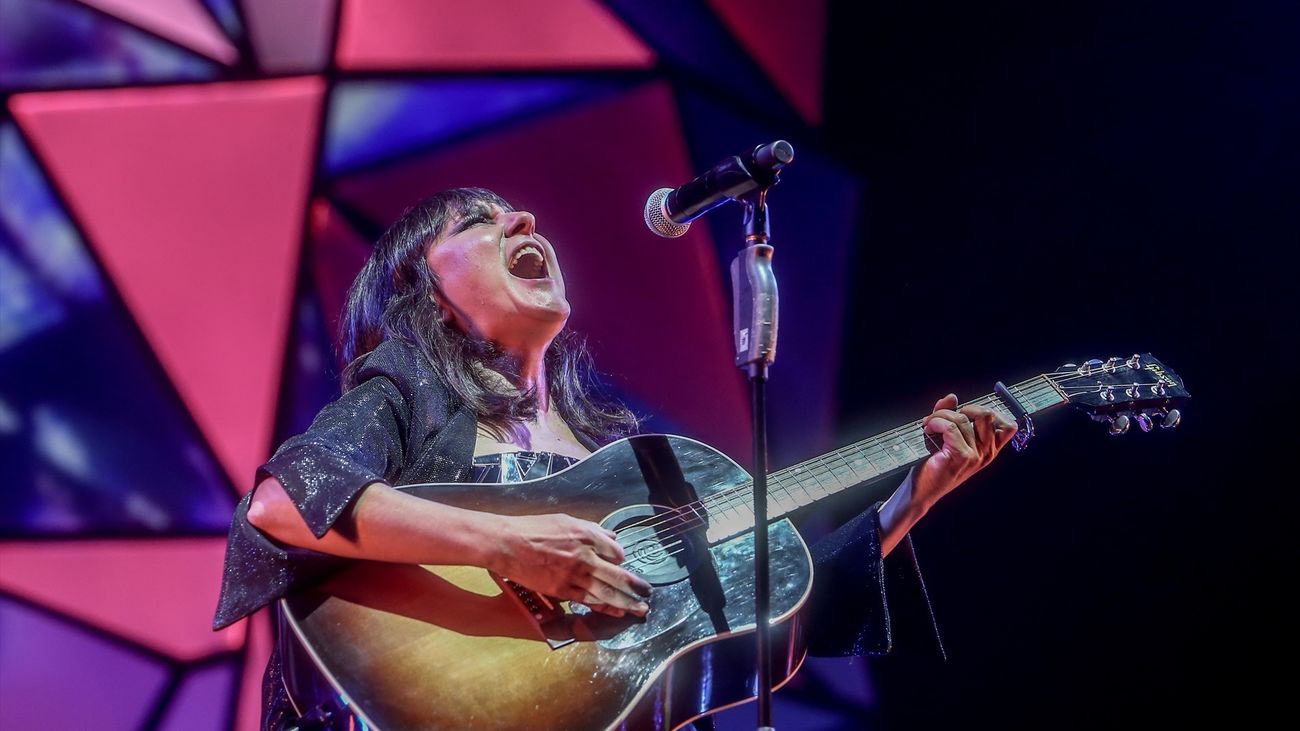 Eva Amaral durante un concierto en el Wizink Center de Madrid, en noviembre de 2021