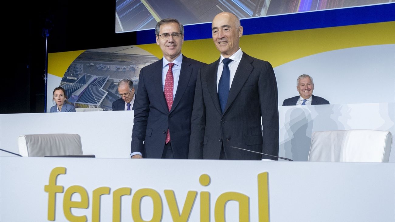 El consejero delegado de Ferrovial, Ignacio Madridejos y el presidente de Ferrovial, Rafael del Pino