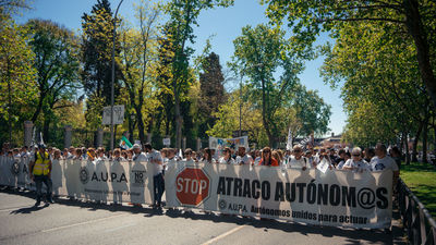 Los autónomos se manifiestan en Madrid para pedir más derechos y menos pago de impuestos