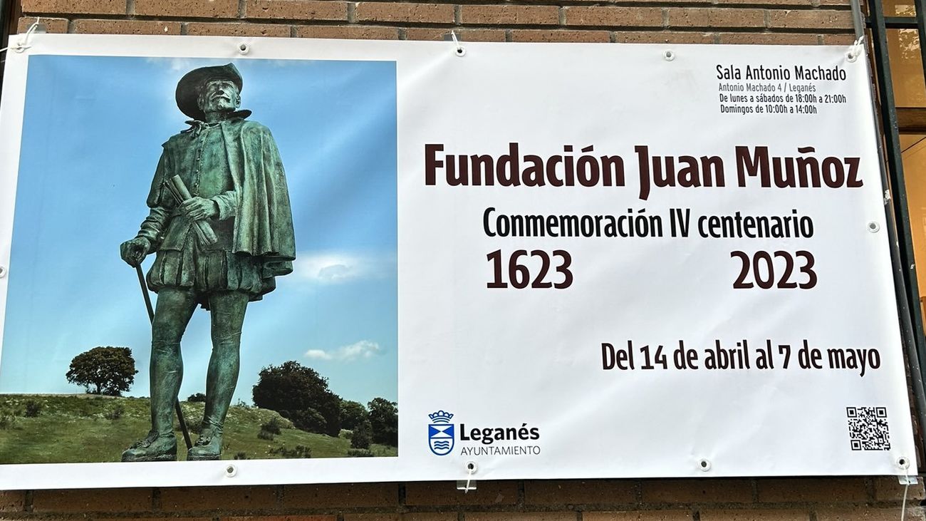 Cartel conmemorativo de los 400 años de la Fundación Juan Muñoz