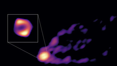 Fotografían por primera vez un agujero negro y su enorme chorro de partículas