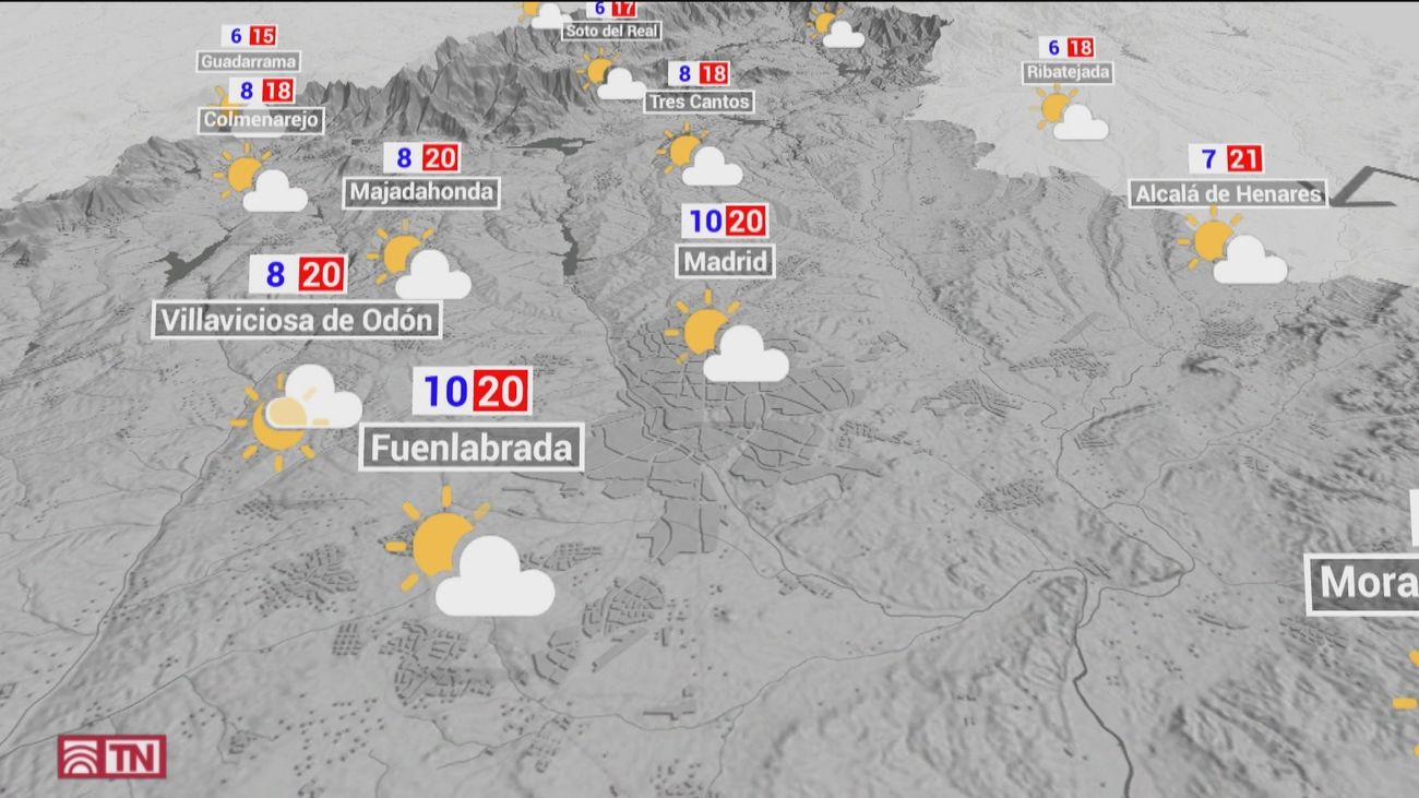 El tiempo en Madrid este domingo: ambiente fresco y posible lluvia en la sierra