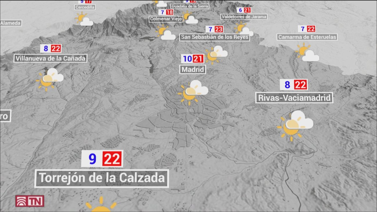 El tiempo en Madrid este lunes: Pocas nubes y máximas en ligero ascenso