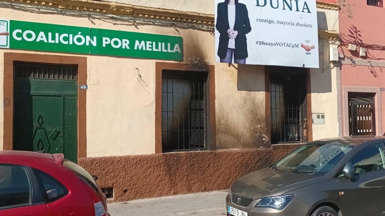 Queman la sede del Coalición por Melilla tras pedir la paralización de las elecciones