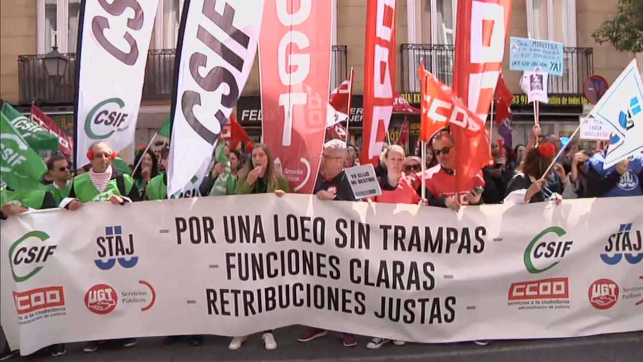 La huelga de funcionarios de Justicia obliga a suspender 422 vistas en Madrid