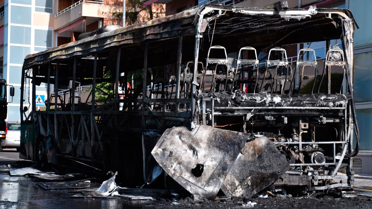 Incendio en un autobús urbano en Colmenar Viejo sin heridos