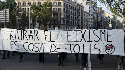 Manifestación en Barcelona a favor de las ocupaciones en Bonanova