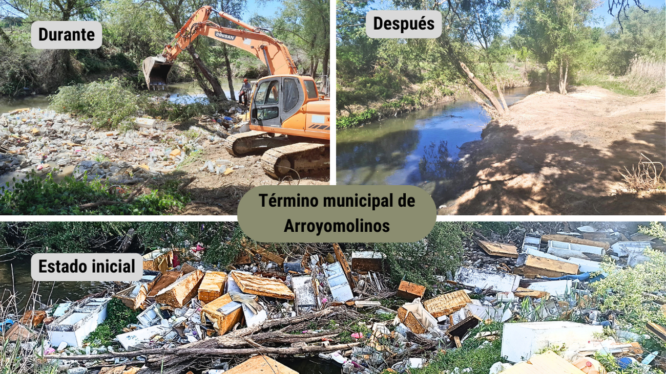 Limpieza del Guadarrama en el tramo de Arroyomolinos