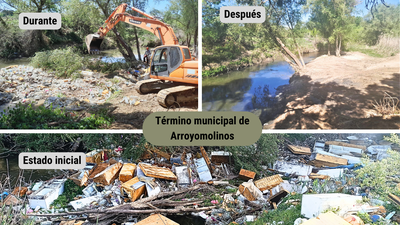 Vuelven a limpiar el Guadarrama entre Batres y Arroyomolinos