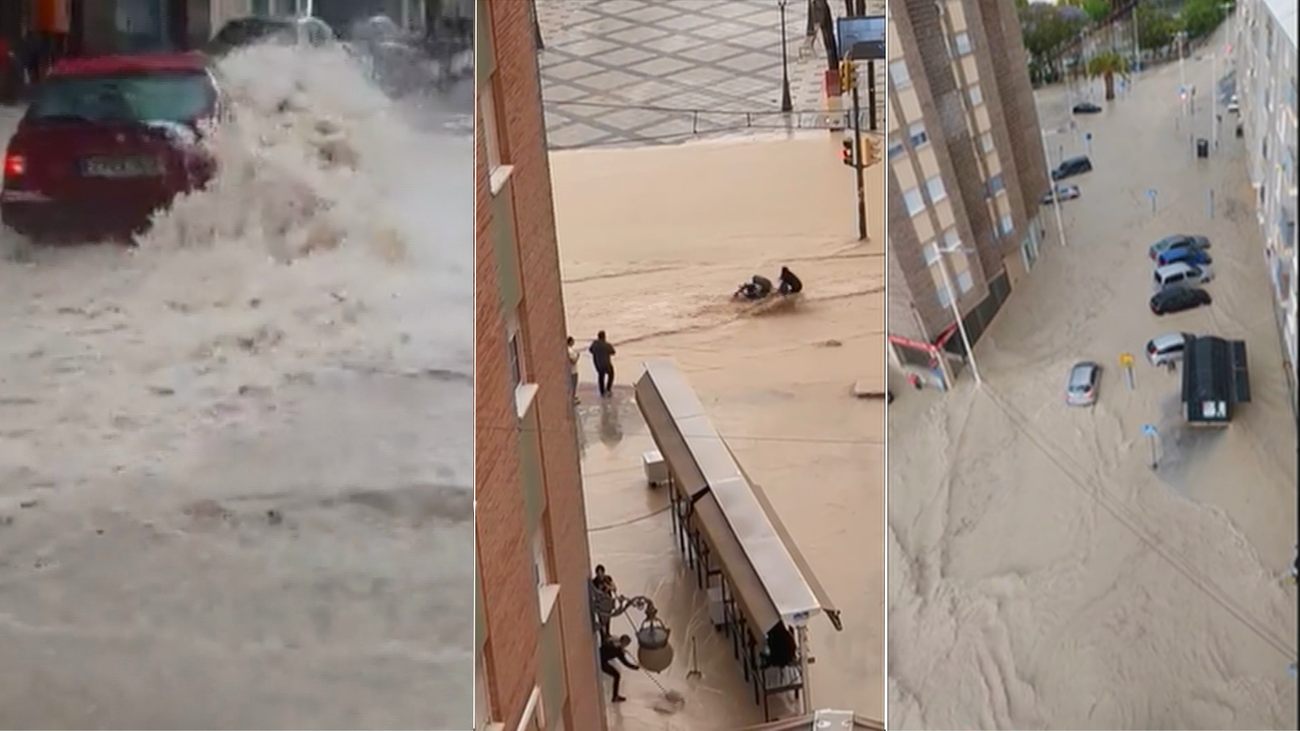 Las lluvias torrenciales provocan una quincena de rescates en Molina de Segura (Murcia)