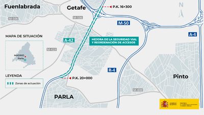 Luz verde al proyecto para mejorar la A-42 entre Parla Norte y la M-50