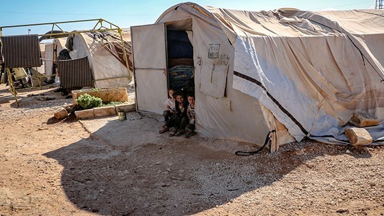 Campamento de refugiados en el desierto del Sahara