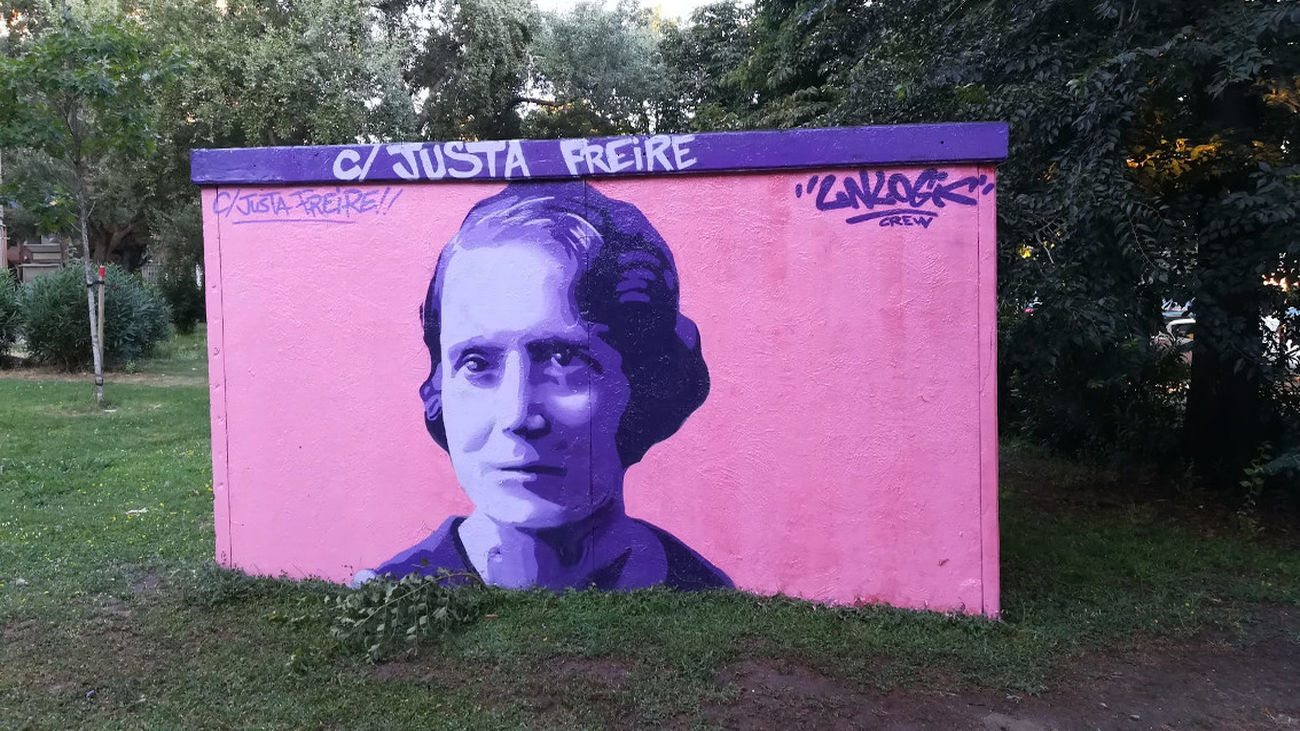 El mural dedicado a Justa Freire en Latina