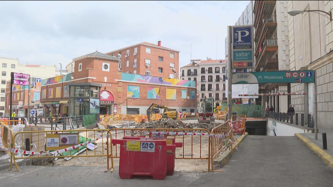 La Plaza de los Mostenses, en obras hasta otoño