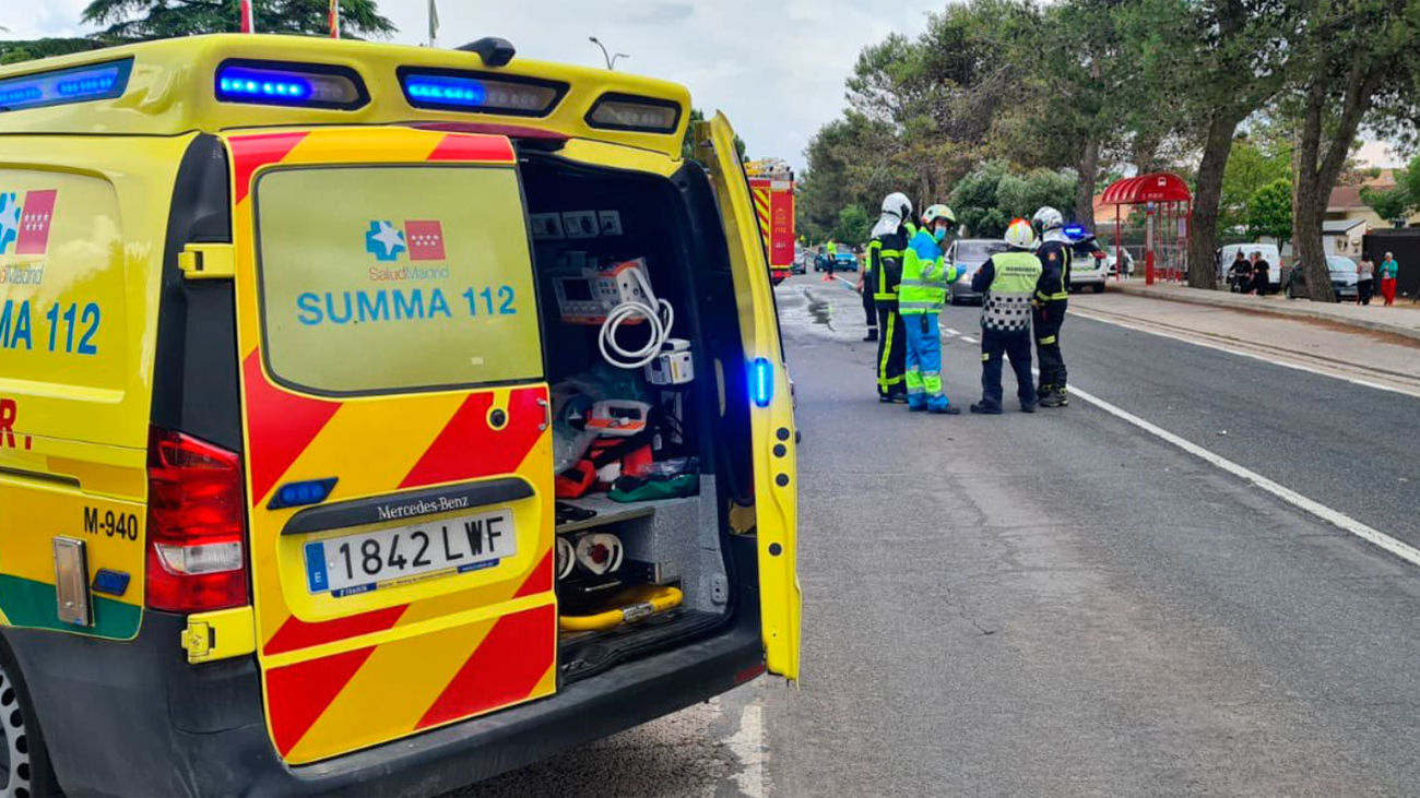 Muere un motorista en Nuevo Baztán tras colisionar con un turismo e incendiarse ambos vehículos