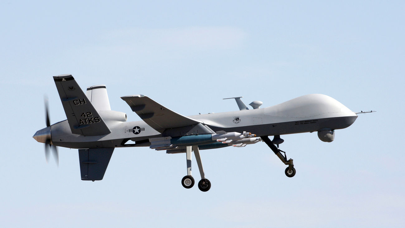 Un dron MQ-9 Reaper durante una misión de entrenamiento