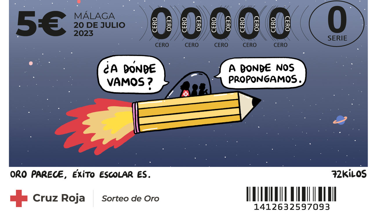 Imagen de los boletos del Sorteo de Oro 2023 de Cruz Roja