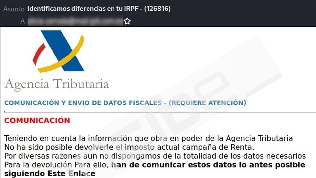 Policía Municipal de Madrid alerta de una campaña de malware con emails falsos de la Agencia Tributaria