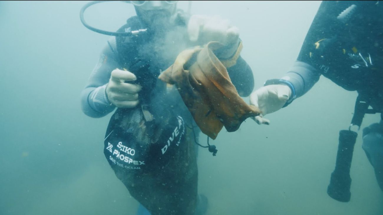 Basura marina en la Gran Vía de Madrid