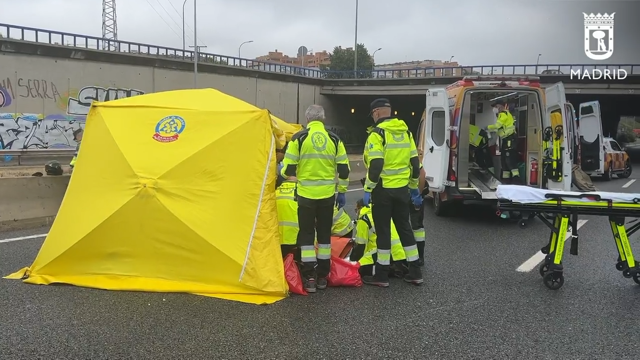 Herido muy grave un motorista en un accidente en la M-40