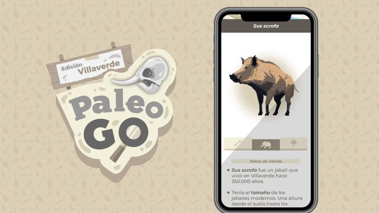 Captura de 'Paleo-Go', una app para buscar fósiles por Madrid