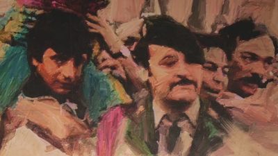 El gran asombro de un Policía Nacional al verse retratado en un mural de Las Ventas