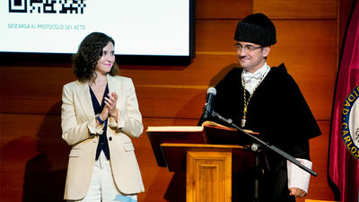 Ayuso asiste a la toma de posesión del nuevo rector de la Universidad Carlos III