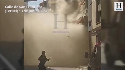 Nuevas e impactantes imágenes del derrumbe de un edificio en Teruel