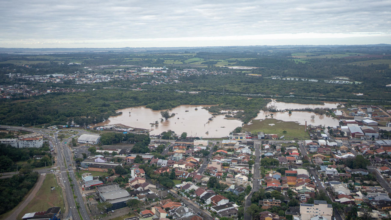 Imagen aérea tras el paso de un ciclón extratropical por el estado brasileño de Rio Grande do Sul