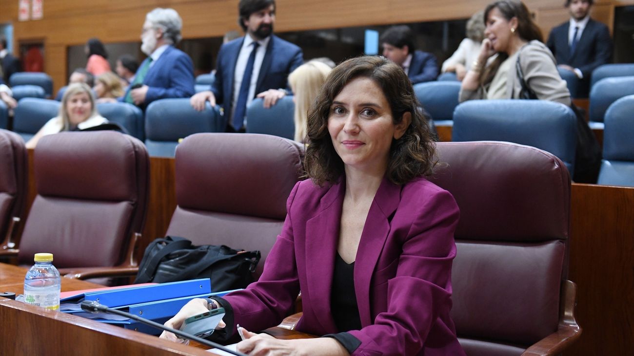 Isabel Díaz Ayuso, este jueves, en la Asamblea