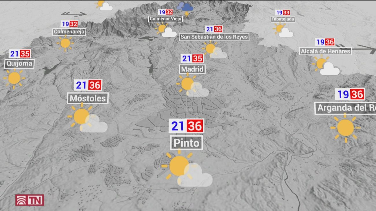 Aviso amarillo por calor este lunes en Madrid, con posibles tormentas en la sierra