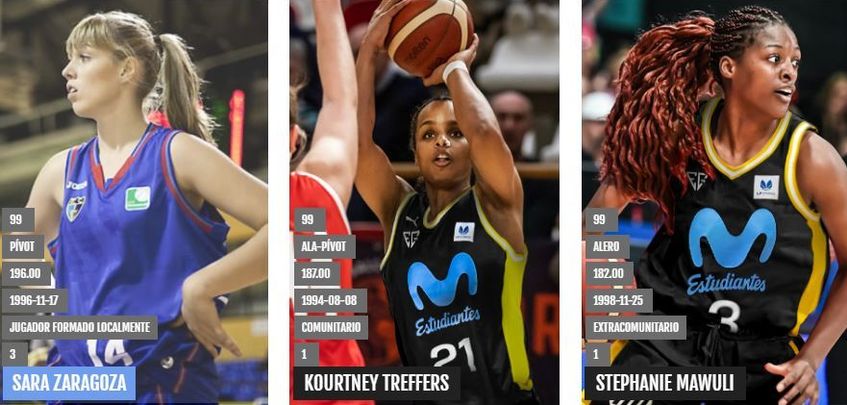 Sara Zaragoza, Kourtney Treffers y Stephanie Mawuli / @MovistarEstu