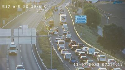 Retenciones de entrada a Madrid en la A-5 por un accidente