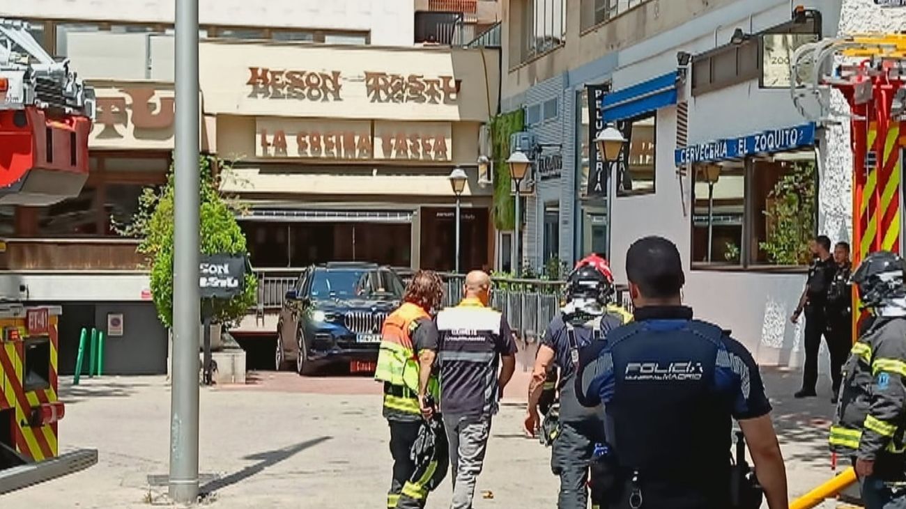 Incendio en el Mesón Txistu de Madrid en plena hora de comidas