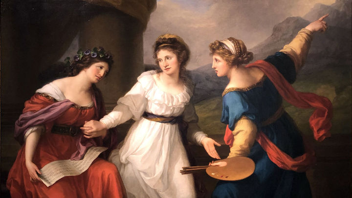 'Autorretrato dudando entre las artes de la música y la pintura', Angelica Kauffman,1791 / Museo Palacio de Arte de Düsseldorf