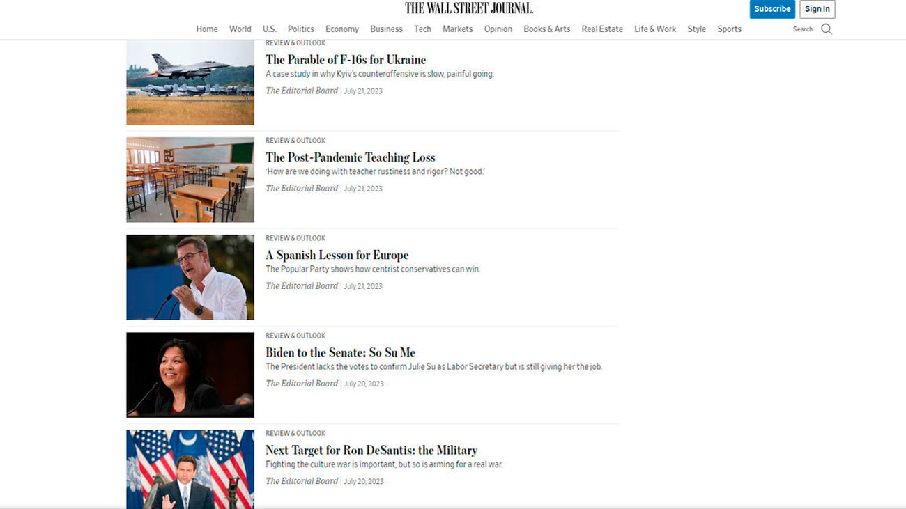 The Wall Street Journal se fija en la campaña de Feijóo