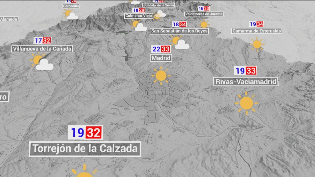 El tiempo en Madrid este lunes: bajan las temperaturas, que no superarán los 34 grados