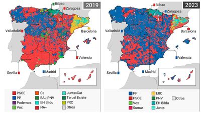 Consulta en este mapa los resultados de las elecciones generales del 23J por municipios