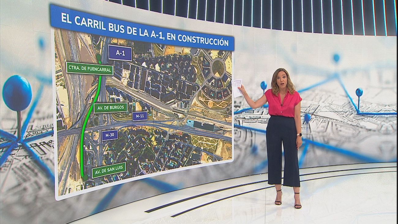 Un carril bus en el eje de la A-1 y a contramano para descongestionar esta parte de Madrid