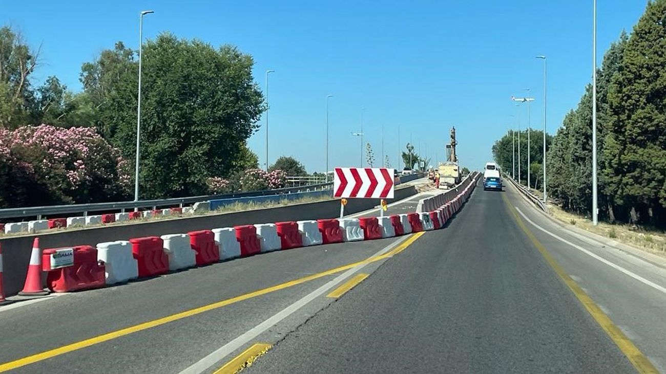 Tramo de la M-206, en Torrejón de Ardoz, afectado por obras