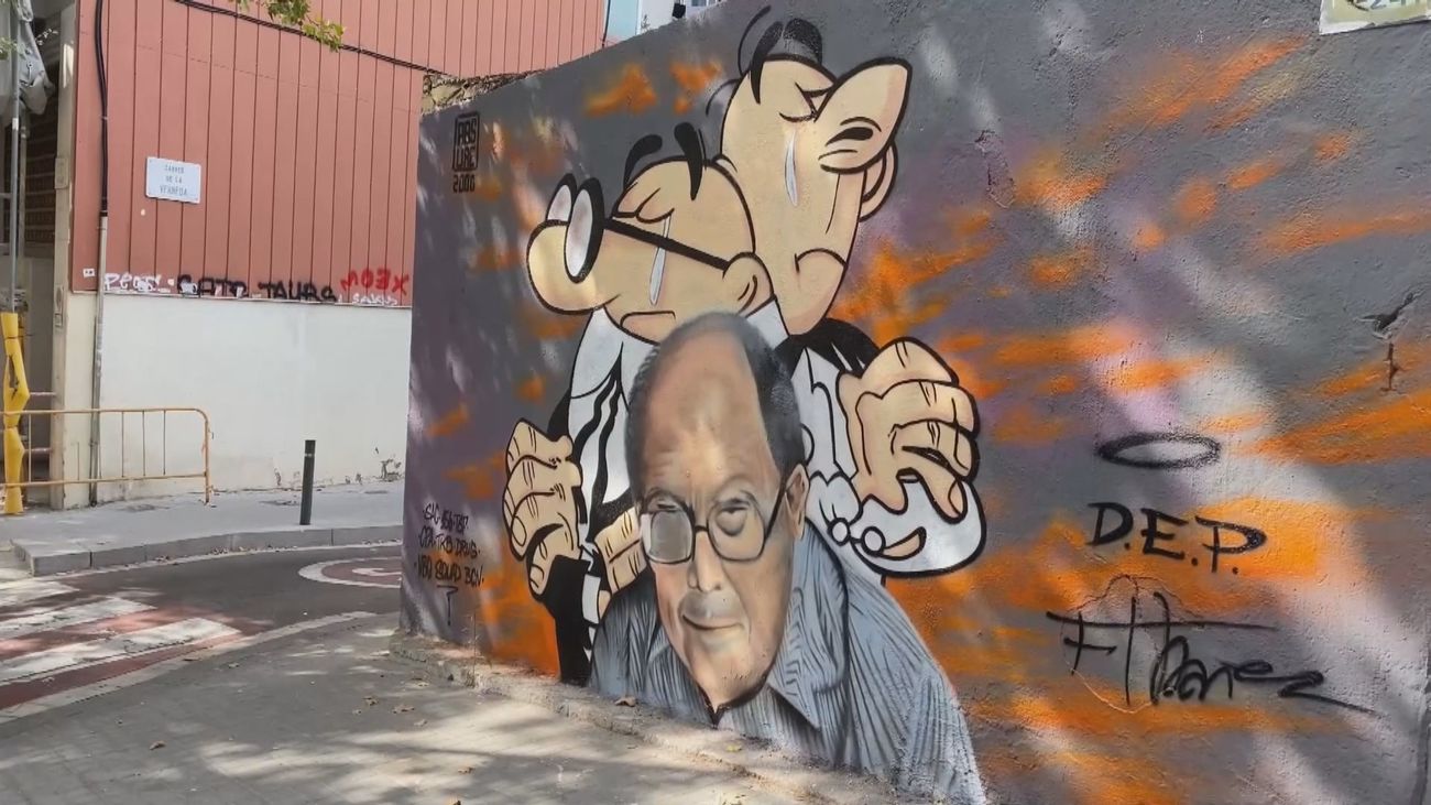 Mural de homenaje en  Barcelona al dibujante  Francisco Ibañez