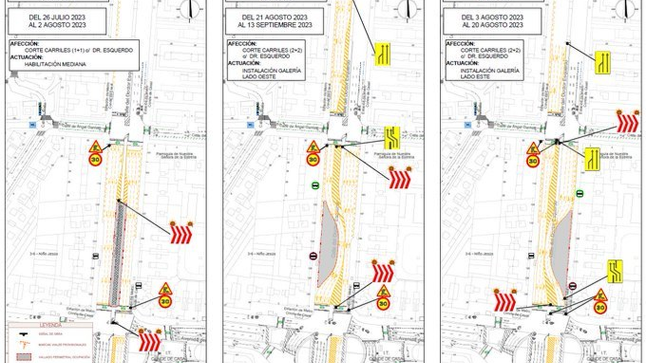 Cortes de tráfico en Doctor Esquerdo hasta septiembre por la ampliación de la L11 de Metro