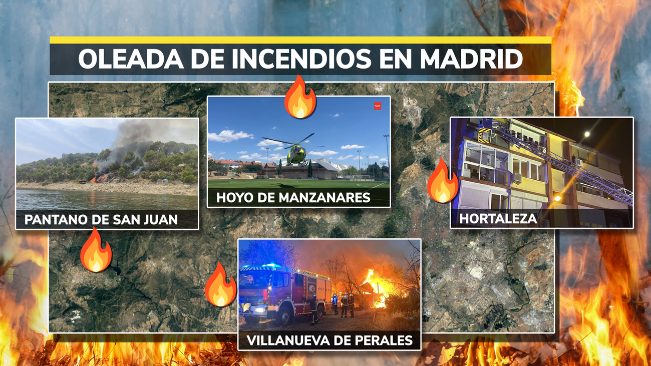 Oleada de incendios en Madrid