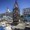 La estatua de la Mariblanca, trasladada a su nueva ubicación en la Puerta del Sol