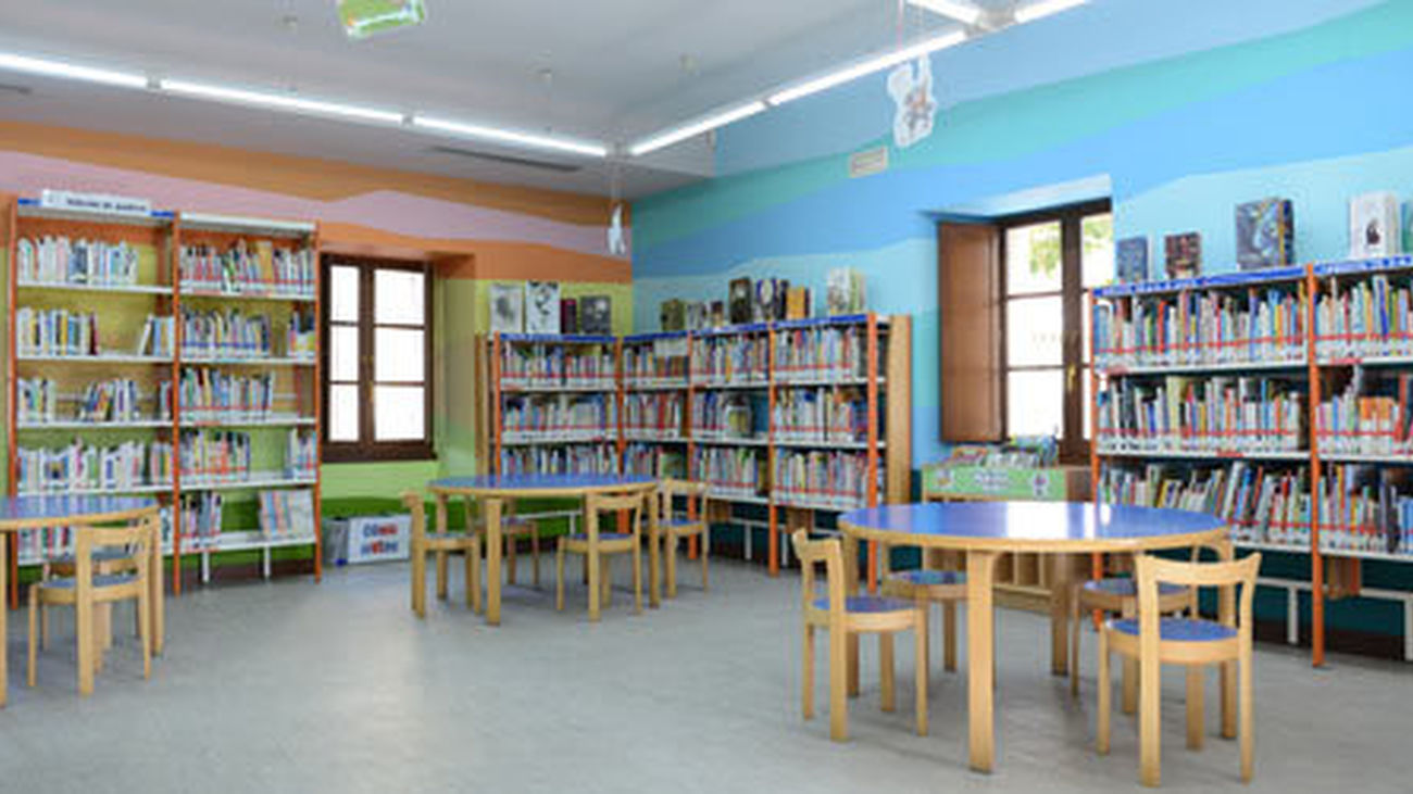 Interior de la biblioteca Casa Grande de Moralzarzal