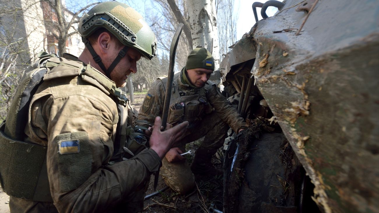 Soldados del ejército ucraniano