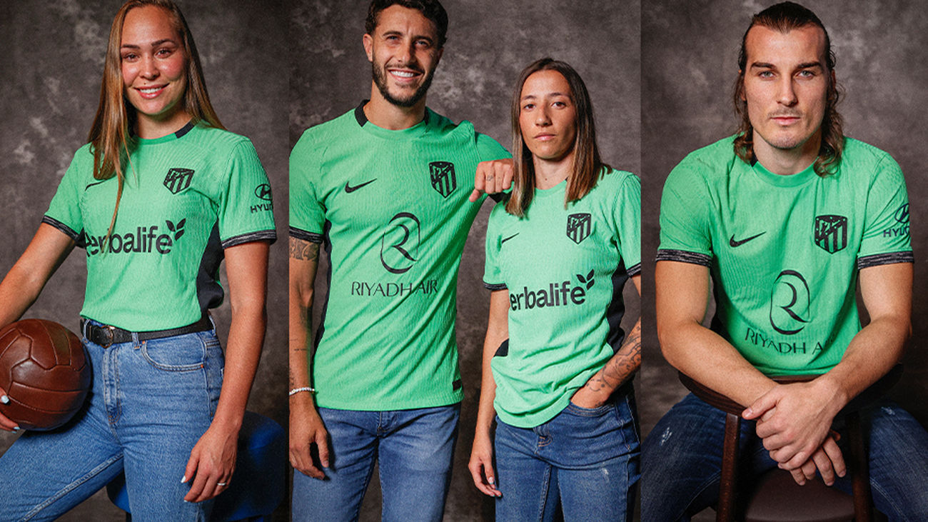 El Atlético de Madrid presenta su tercera equipación, de color verde